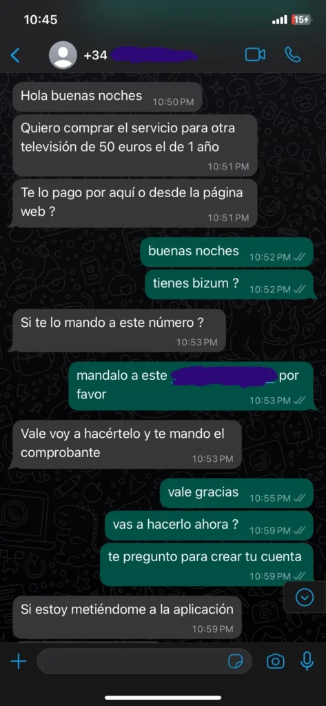 Reseñas de WhatsApp sobre IPTV Euro - Opiniones reales de clientes