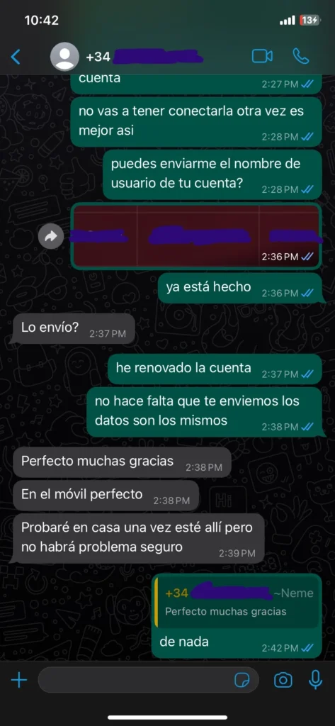 Reseñas de WhatsApp sobre IPTV Euro - Opiniones reales de clientes