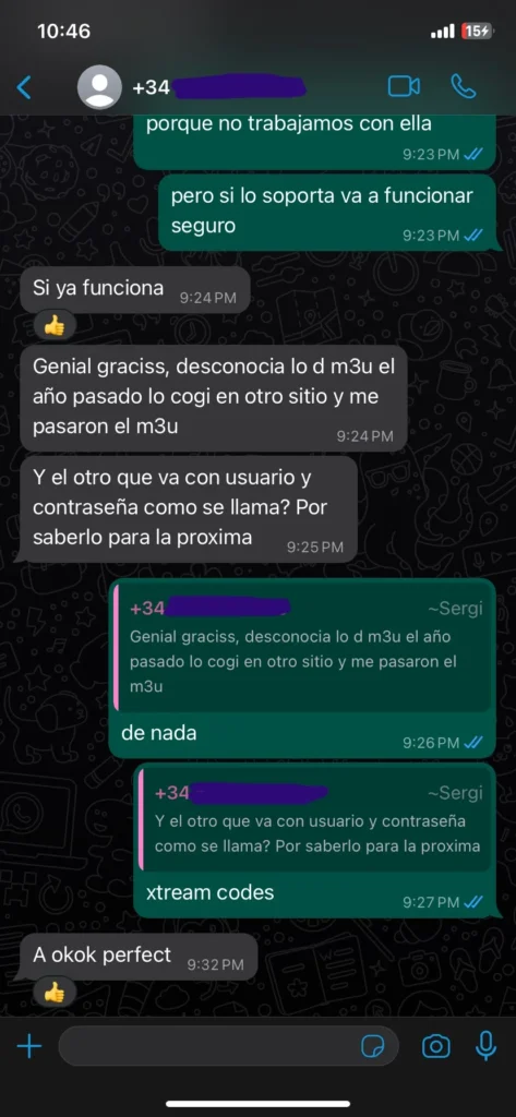 Reseñas de WhatsApp sobre IPTV Euro - Opiniones reales de clientes